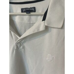 Vilebrequin Pique Polo Shirt Mens 3XL XXXL White Golf Casual Organic Cotton